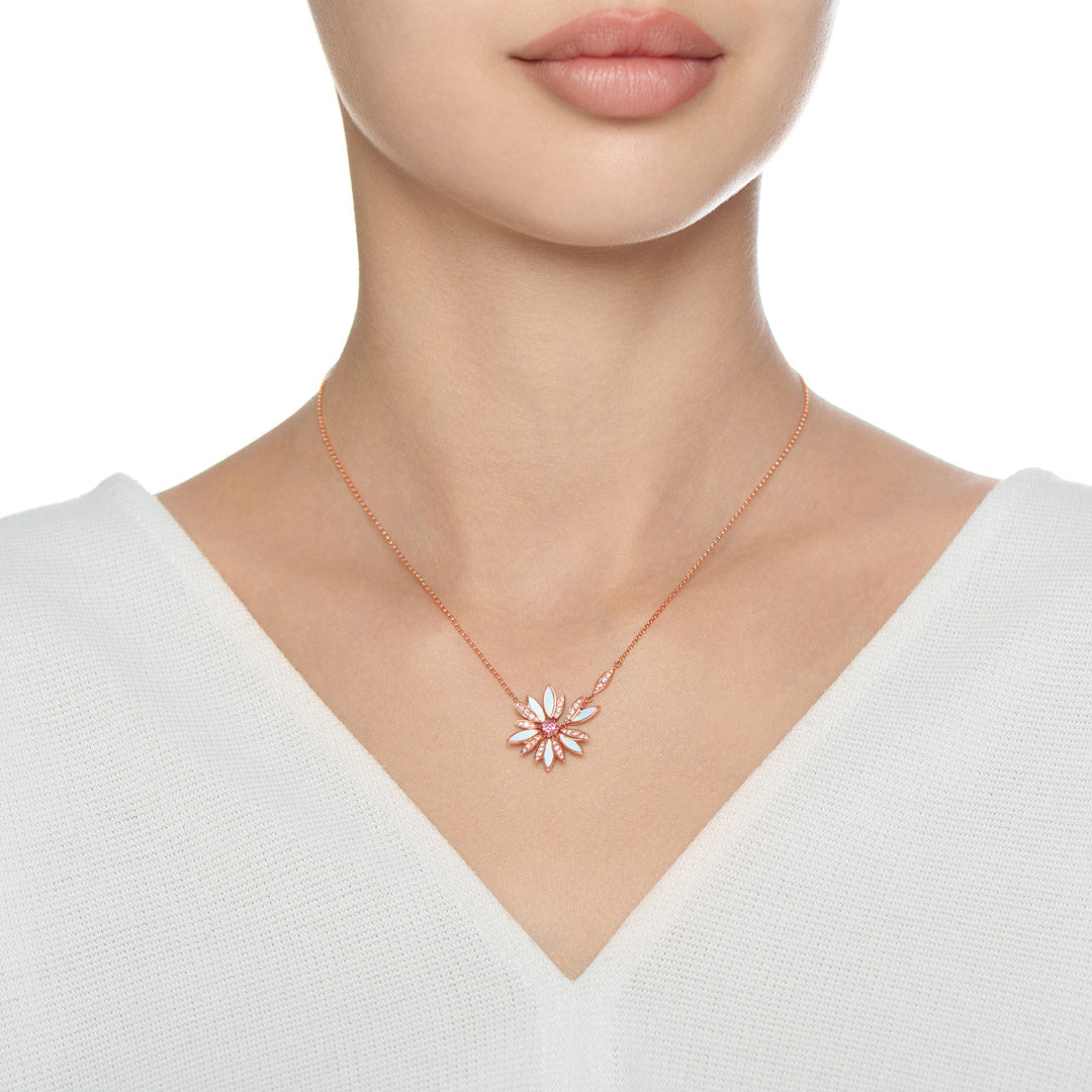 Love Me, Love Me Not Rose Gold Pink Sapphire Small Necklace - Samra Jewellery - Diamond Jewellery - LOVE ME LOVE ME NOT