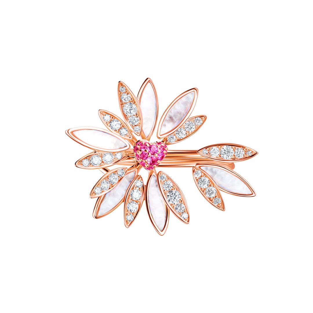 Love Me, Love Me Not Rose Gold Pink Sapphire Small Ring - Samra Jewellery - Diamond Jewellery - LOVE ME LOVE ME NOT