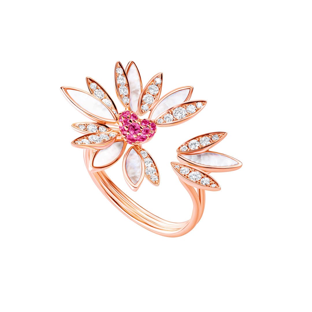 Love Me, Love Me Not Rose Gold Pink Sapphire Small Ring - Samra Jewellery - Diamond Jewellery - LOVE ME LOVE ME NOT