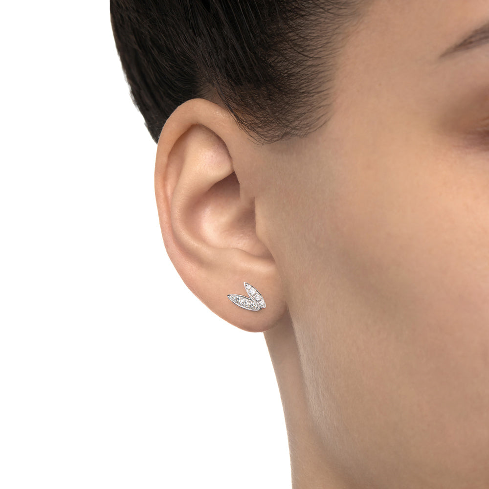 Love Me, Love Me Not White Gold Earring with Diamonds - Samra Jewellery - Diamond Jewellery - LOVE ME LOVE ME NOT