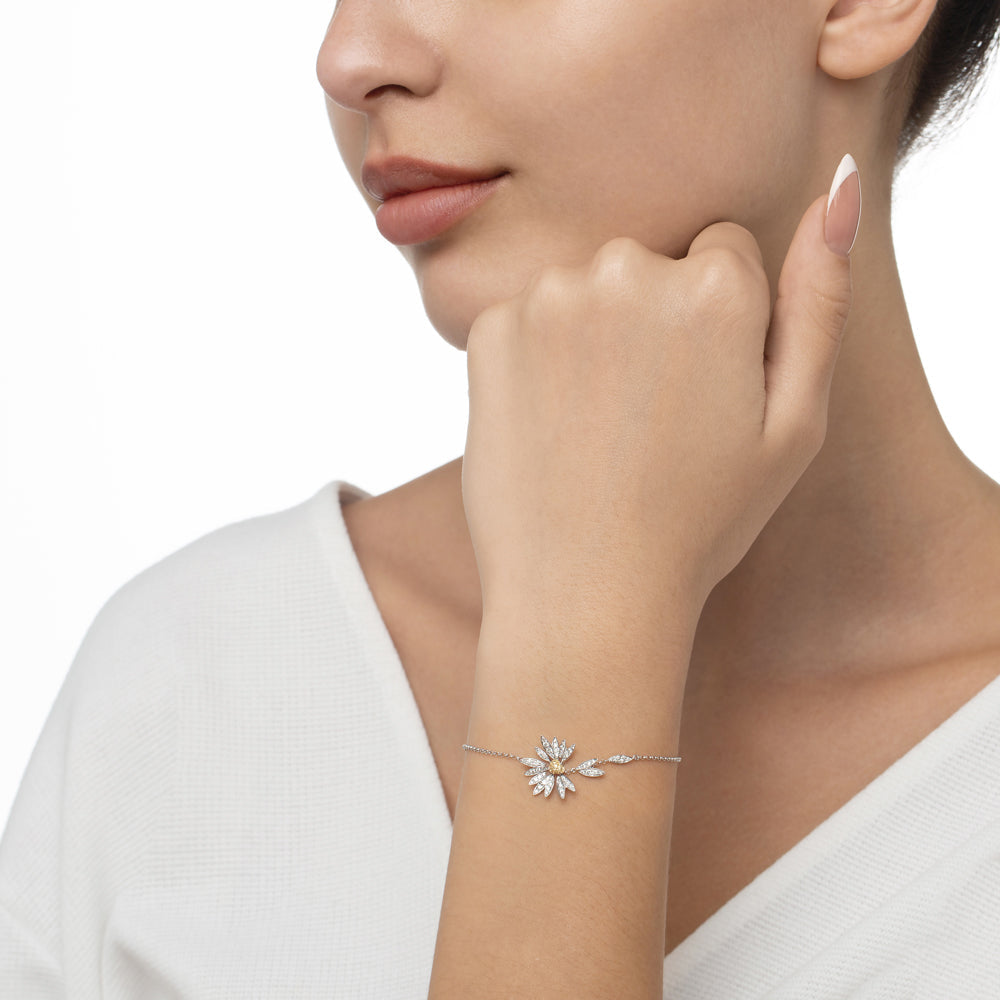 Love Me, Love Me Not White Gold Yellow Sapphire Small Bracelet with Diamonds - Samra Jewellery - Diamond Jewellery - LOVE ME LOVE ME NOT