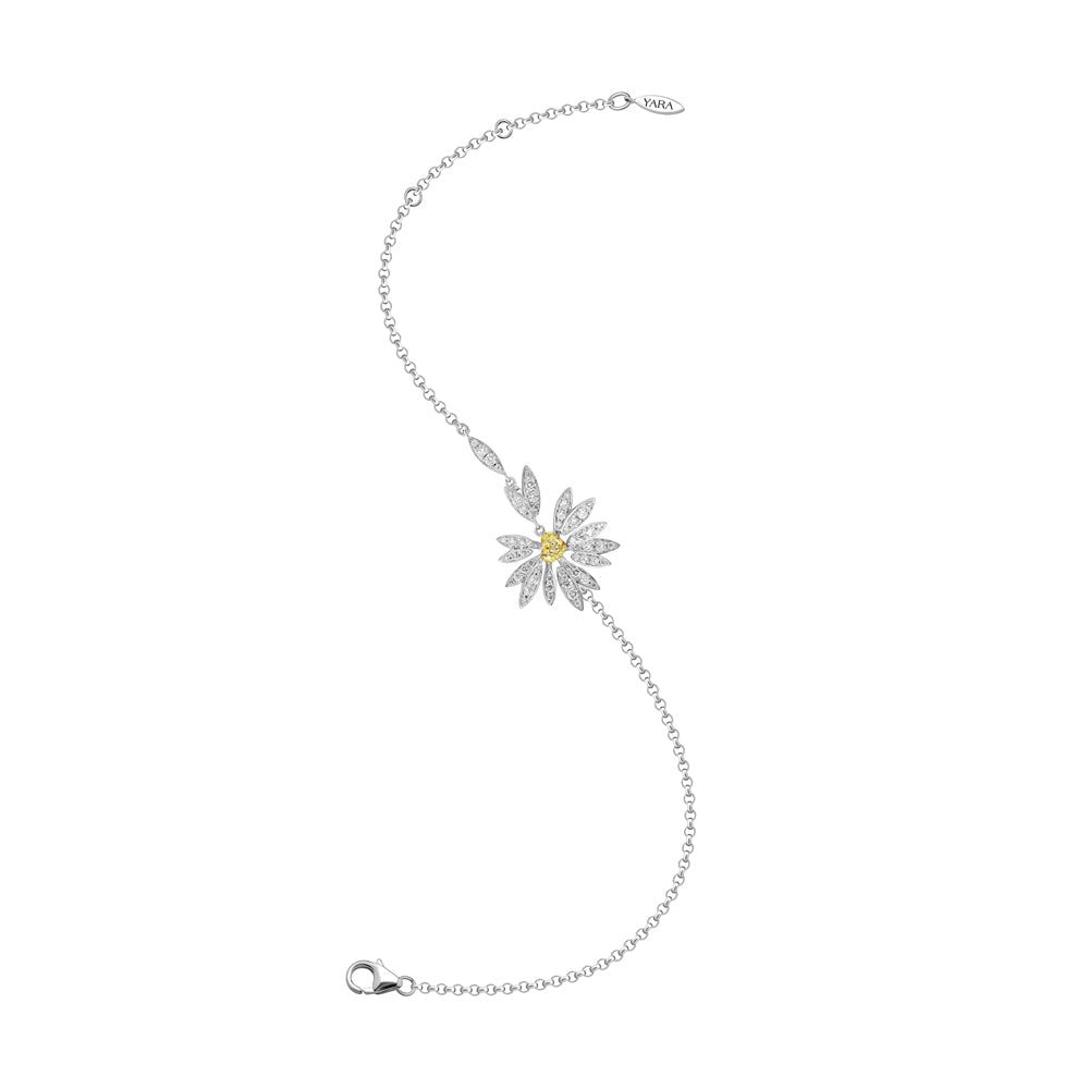 Love Me, Love Me Not White Gold Yellow Sapphire Small Bracelet with Diamonds - Samra Jewellery - Diamond Jewellery - LOVE ME LOVE ME NOT