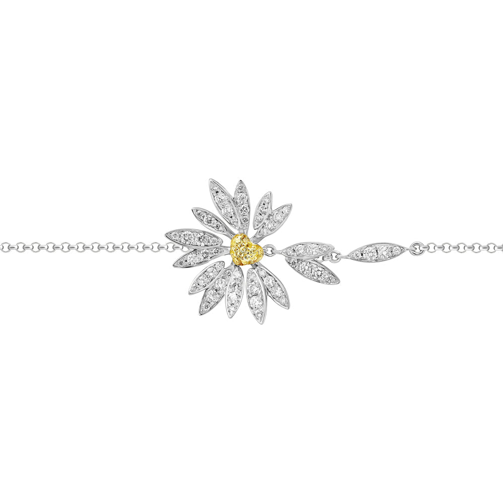 Love Me, Love Me Not White Gold Yellow Sapphire Small Bracelet with Diamonds - Samra Jewellery - Diamond Jewellery - LOVE ME LOVE ME NOT