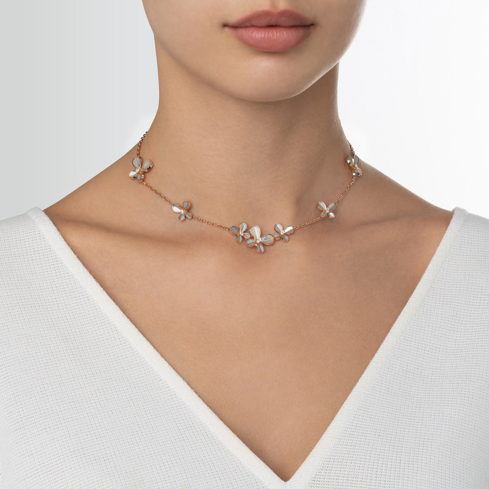 Marquise Butterfly Rose Gold Choker - Samra Jewellery - Diamond Jewellery - BUTTERFLIES