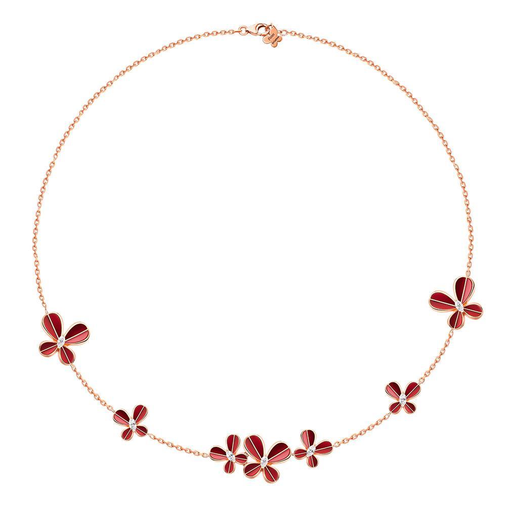 Marquise Butterfly Rose Gold Choker - Samra Jewellery - Diamond Jewellery - BUTTERFLIES