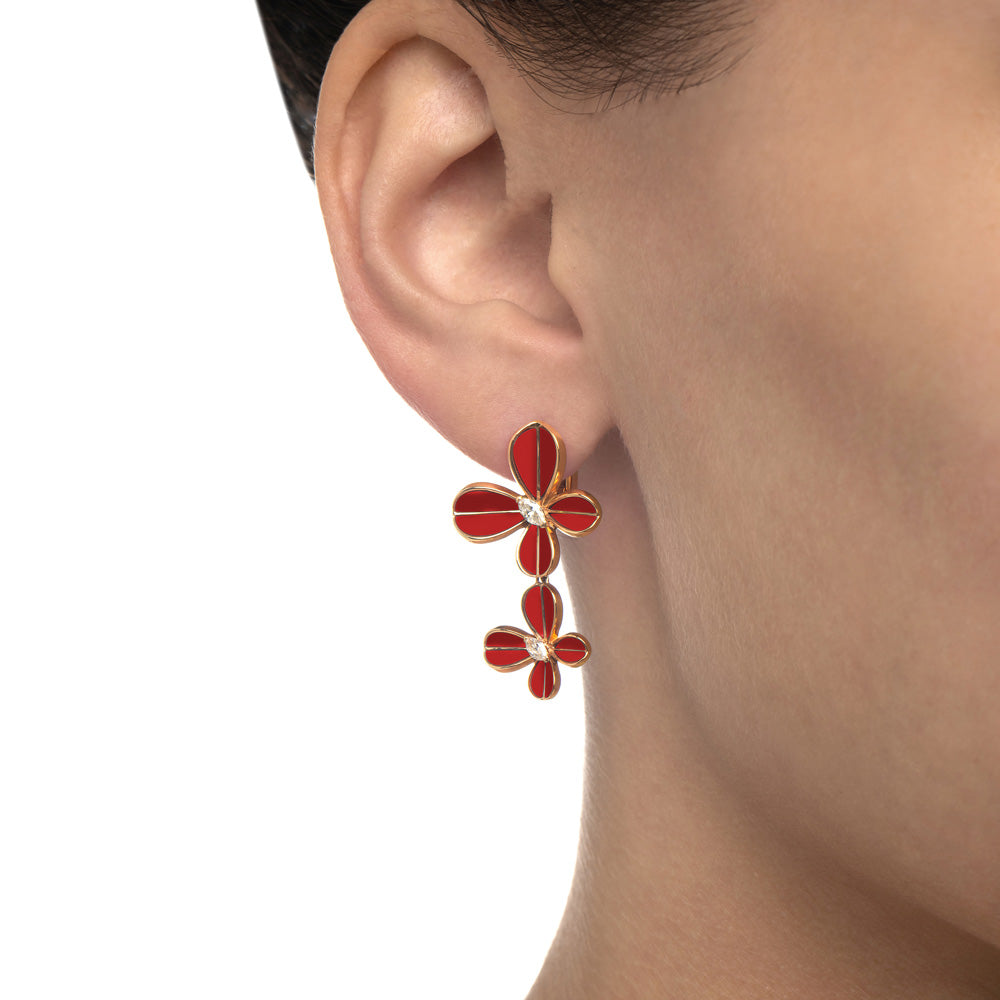 Marquise Butterfly Rose Gold Dangling Earring - Samra Jewellery - Diamond Jewellery - BUTTERFLIES