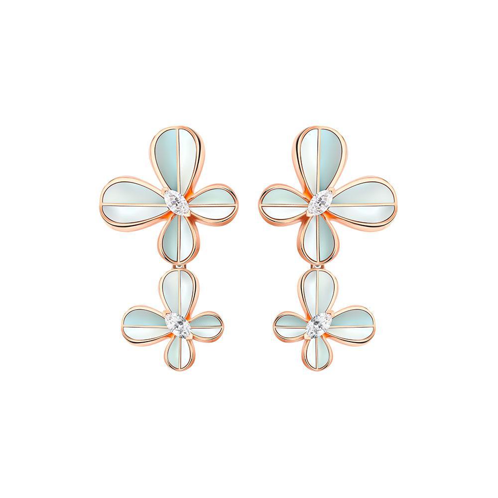 Marquise Butterfly Rose Gold Dangling Earring - Samra Jewellery - Diamond Jewellery - BUTTERFLIES
