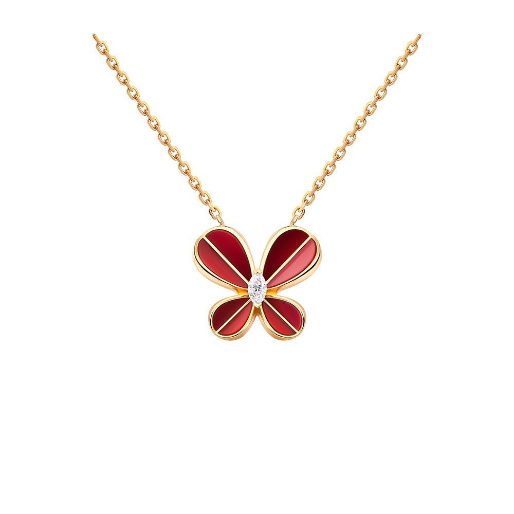 Marquise Butterfly Rose Gold Large Necklace - Samra Jewellery - Diamond Jewellery - BUTTERFLIES