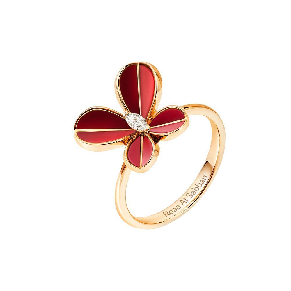 Marquise Butterfly Rose Gold Large Ring - Samra Jewellery - Diamond Jewellery - BUTTERFLIES