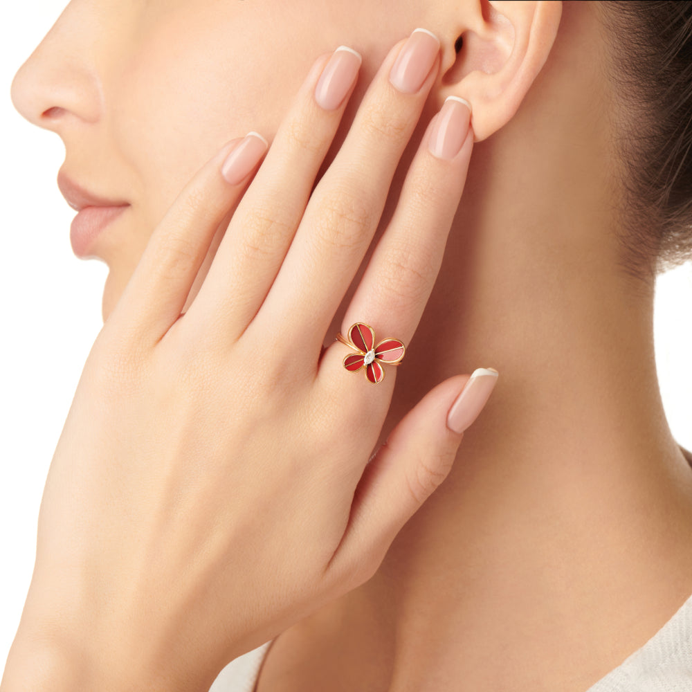Marquise Butterfly Rose Gold Large Ring - Samra Jewellery - Diamond Jewellery - BUTTERFLIES