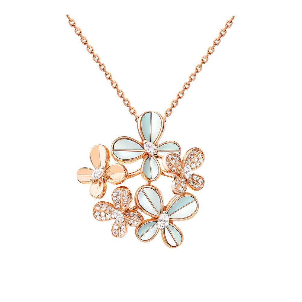 Marquise Butterfly Rose Gold Multi Necklace - Samra Jewellery - Diamond Jewellery - BUTTERFLIES