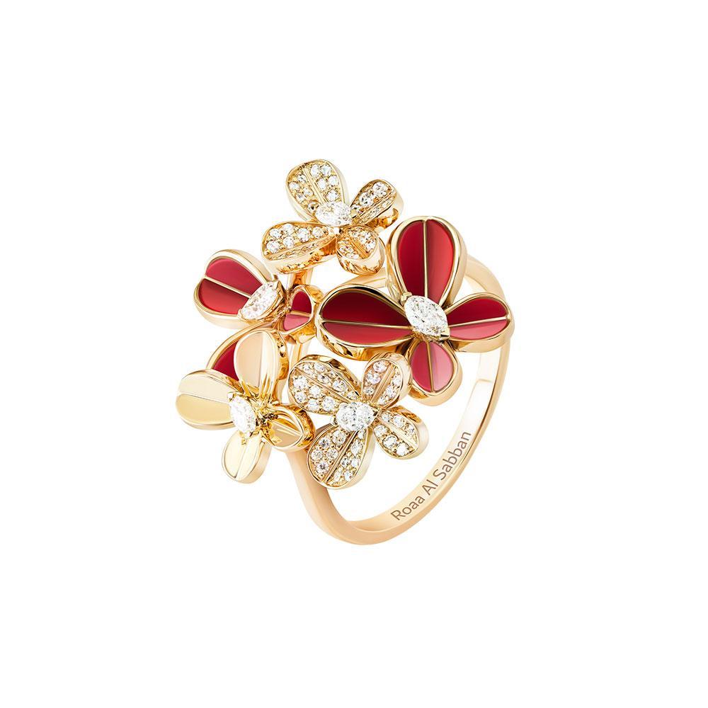Marquise Butterfly Rose Gold Multi Ring - Samra Jewellery - Diamond Jewellery - BUTTERFLIES