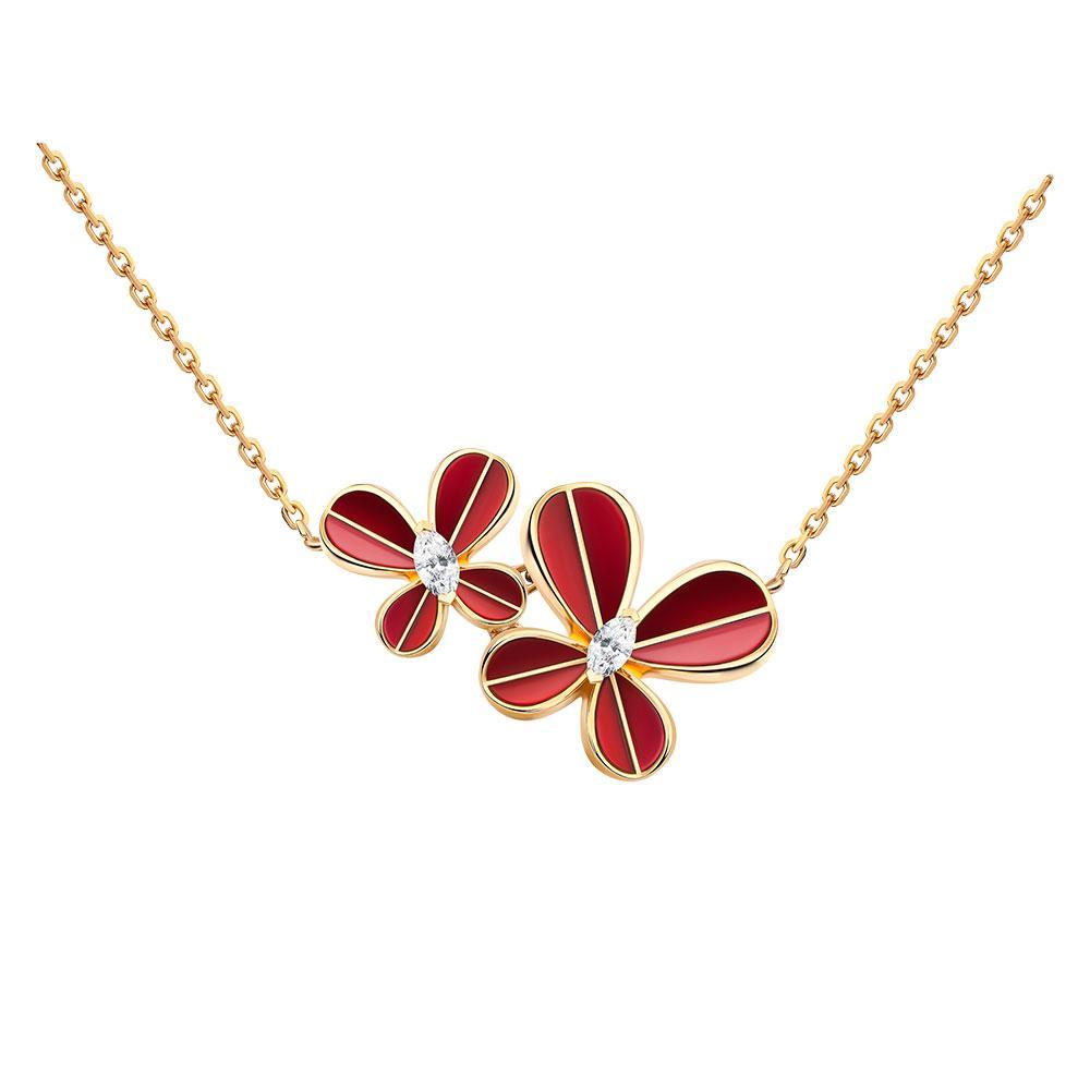 Marquise Butterfly Rose Gold Necklace - Samra Jewellery - Diamond Jewellery - BUTTERFLIES