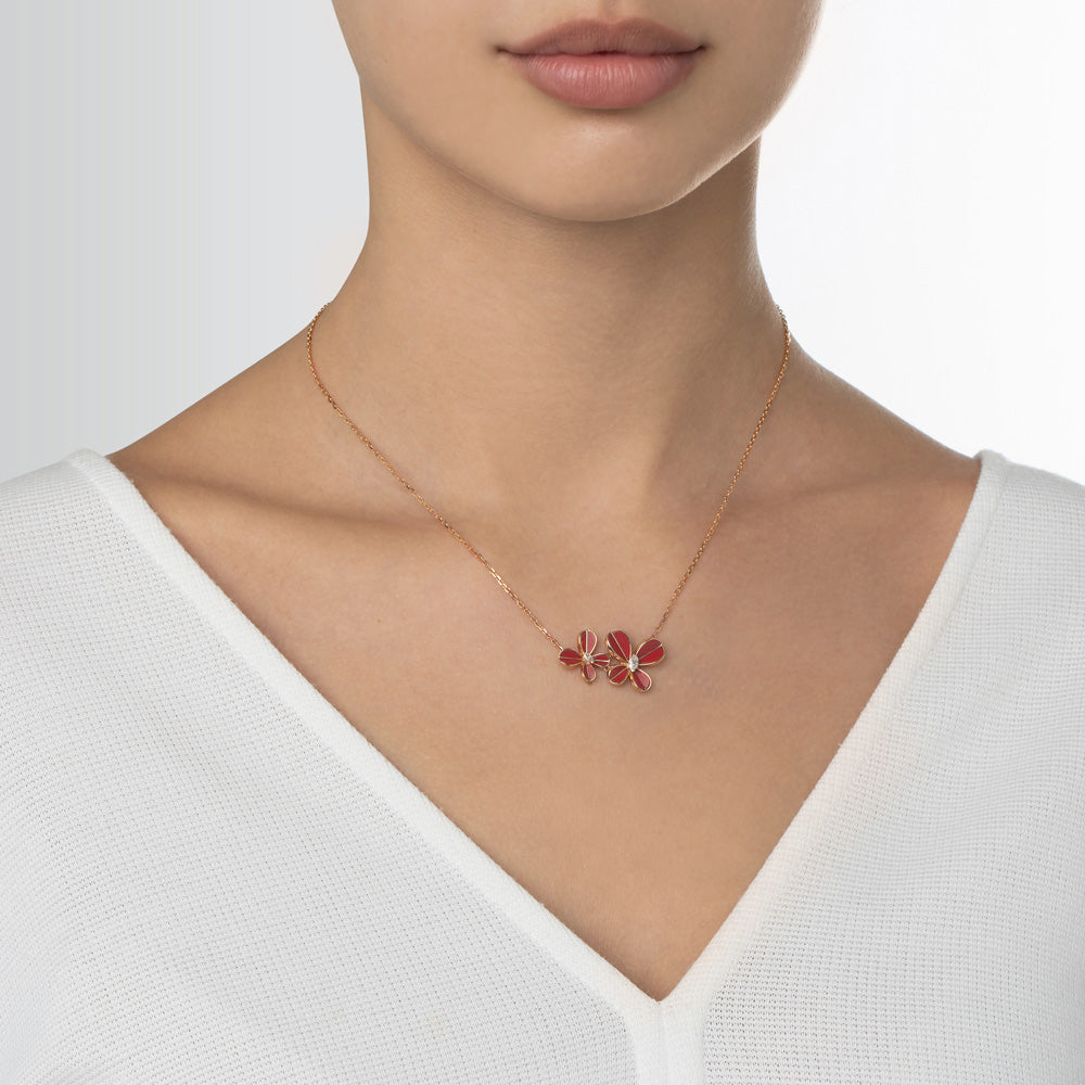 Marquise Butterfly Rose Gold Necklace - Samra Jewellery - Diamond Jewellery - BUTTERFLIES