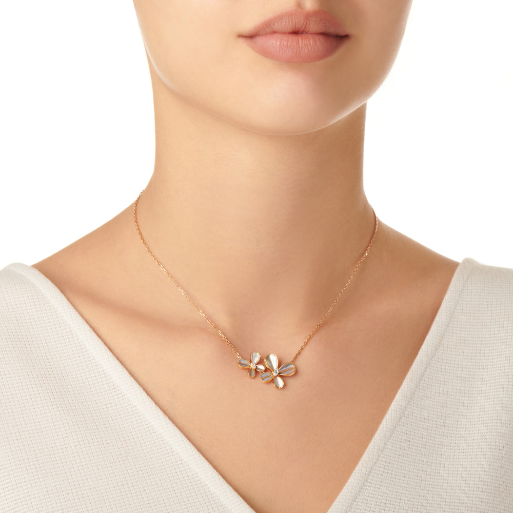 Marquise Butterfly Rose Gold Necklace - Samra Jewellery - Diamond Jewellery - BUTTERFLIES