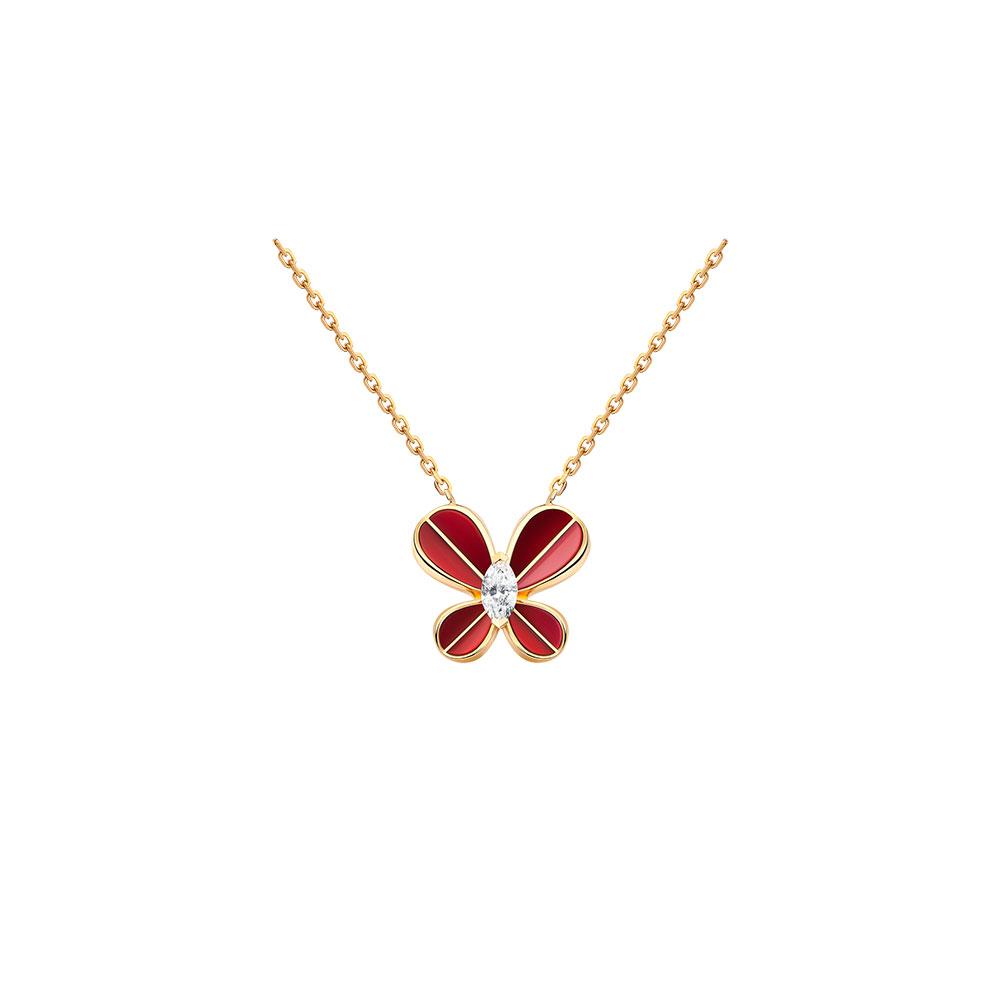 Marquise Butterfly Rose Gold Small Necklace - Samra Jewellery - Diamond Jewellery - BUTTERFLIES
