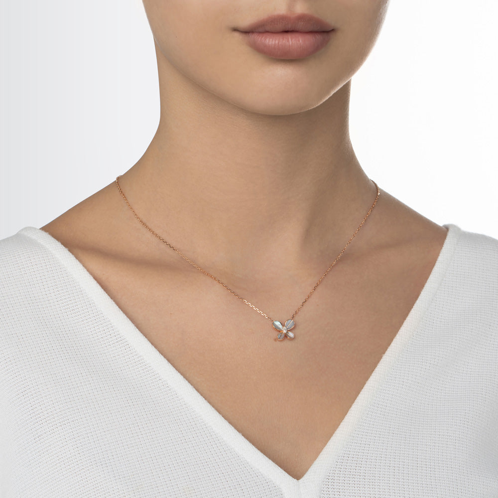 Marquise Butterfly Rose Gold Small Necklace - Samra Jewellery - Diamond Jewellery - BUTTERFLIES