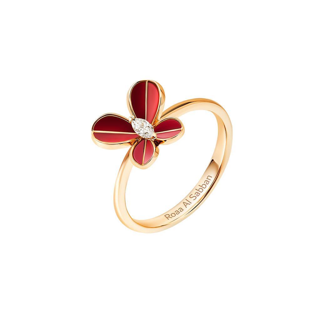 Marquise Butterfly Rose Gold Small Ring - Samra Jewellery - Diamond Jewellery - BUTTERFLIES