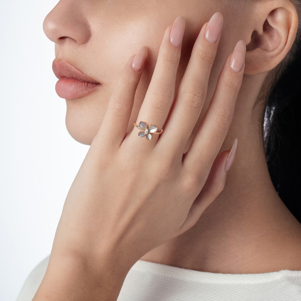 Marquise Butterfly Rose Gold Small Ring - Samra Jewellery - Diamond Jewellery - BUTTERFLIES