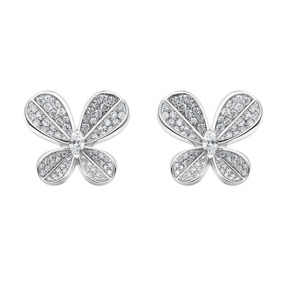Marquise Butterfly White Gold Large Earring - Samra Jewellery - Diamond Jewellery - BUTTERFLIES