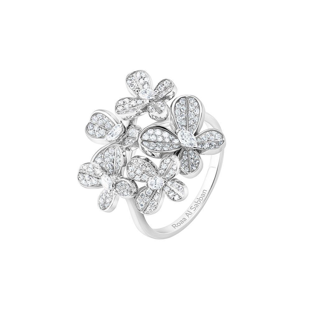 Marquise Butterfly White Gold Multi Ring - Samra Jewellery - Diamond Jewellery - BUTTERFLIES