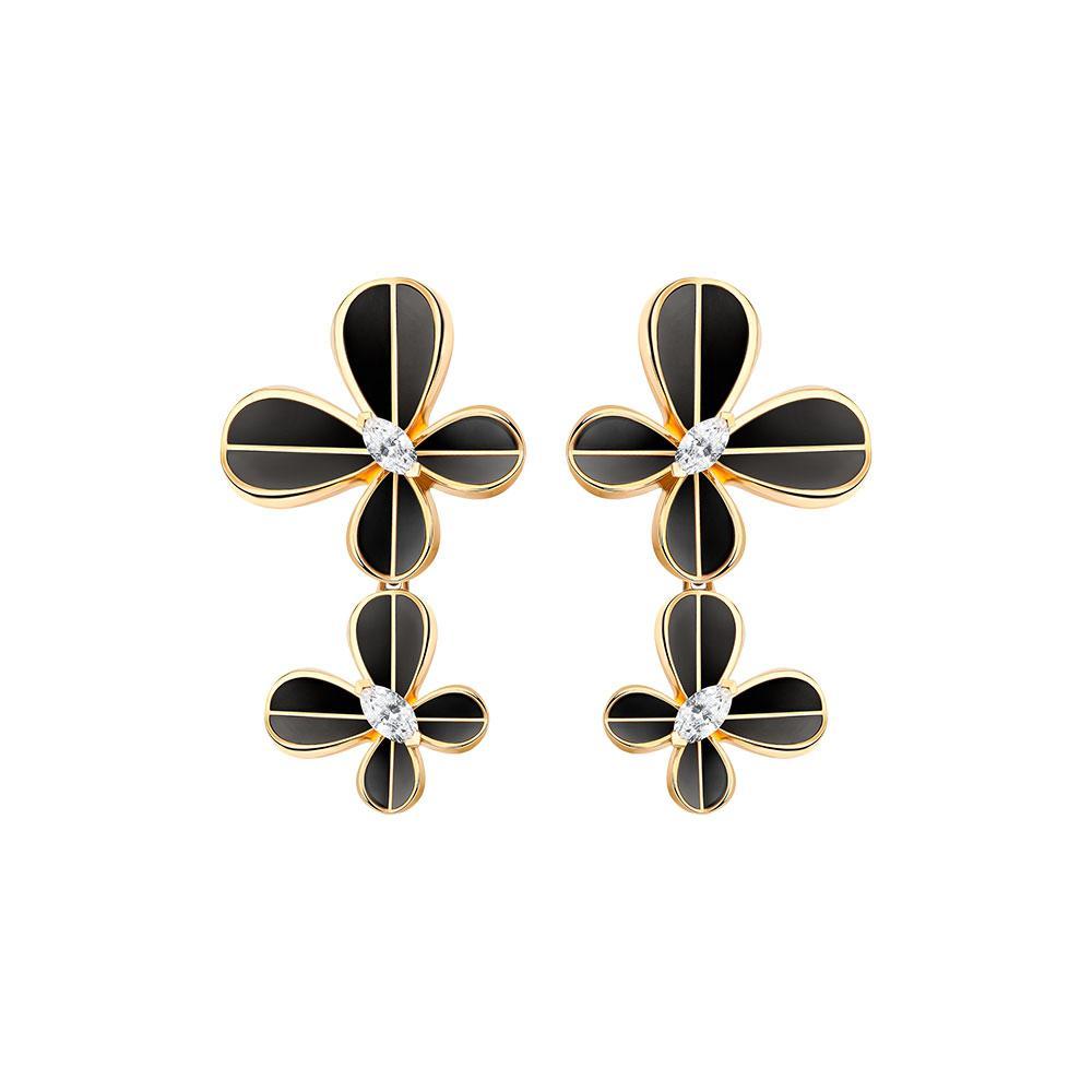 Marquise Butterfly Yellow Gold Dangling Earring - Samra Jewellery - Diamond Jewellery - BUTTERFLIES