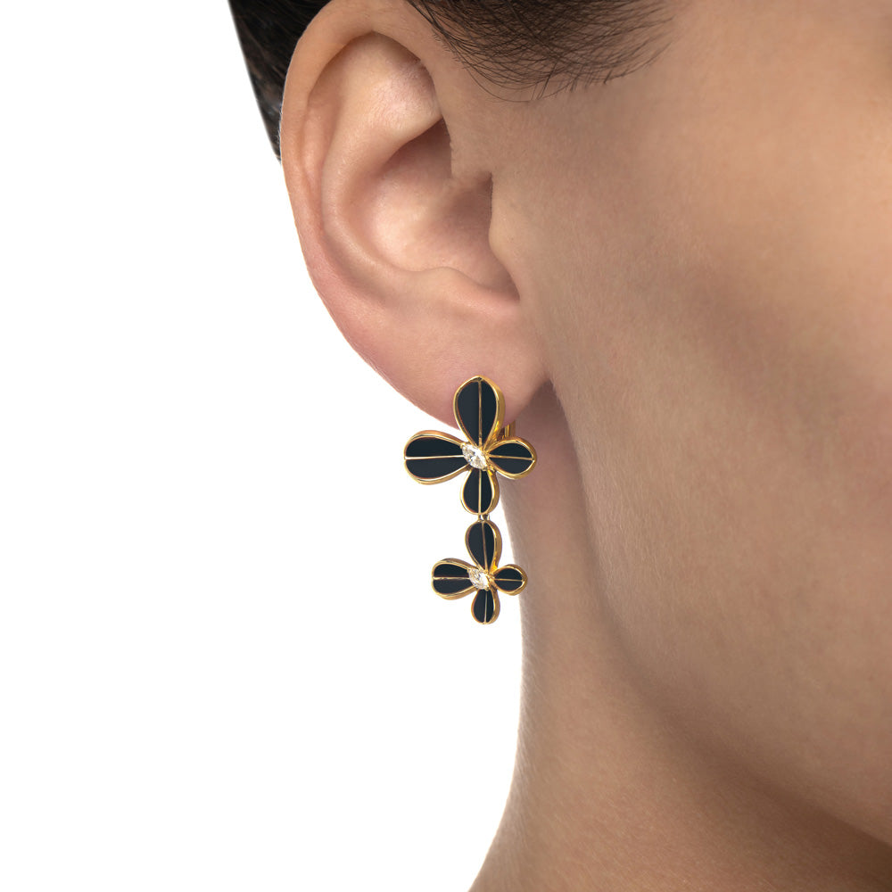 Marquise Butterfly Yellow Gold Dangling Earring - Samra Jewellery - Diamond Jewellery - BUTTERFLIES