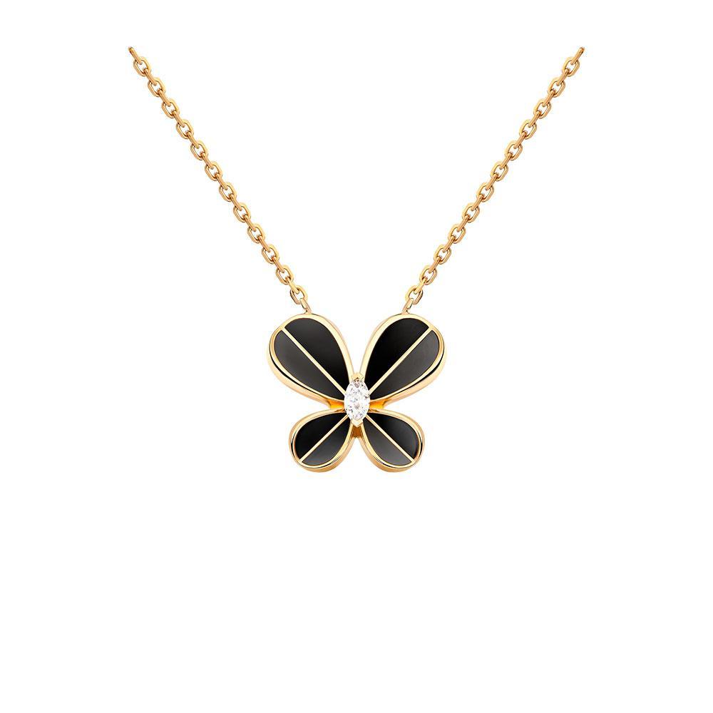 Marquise Butterfly Yellow Gold Large Necklace - Samra Jewellery - Diamond Jewellery - BUTTERFLIES