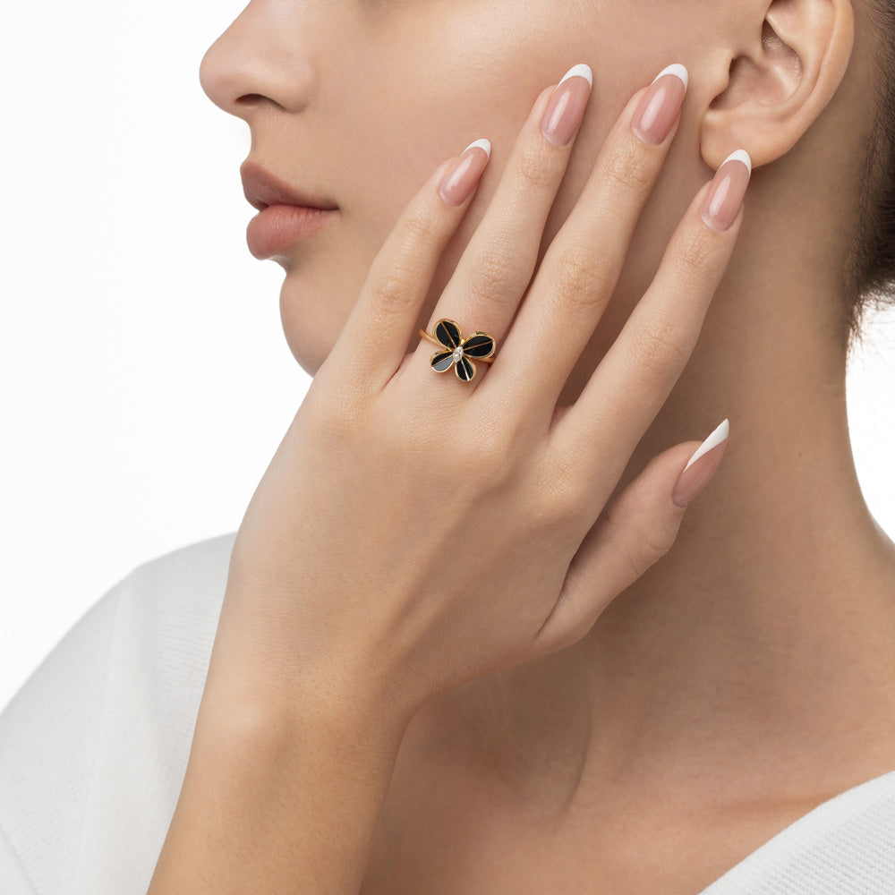 Marquise Butterfly Yellow Gold Large Ring - Samra Jewellery - Diamond Jewellery - BUTTERFLIES