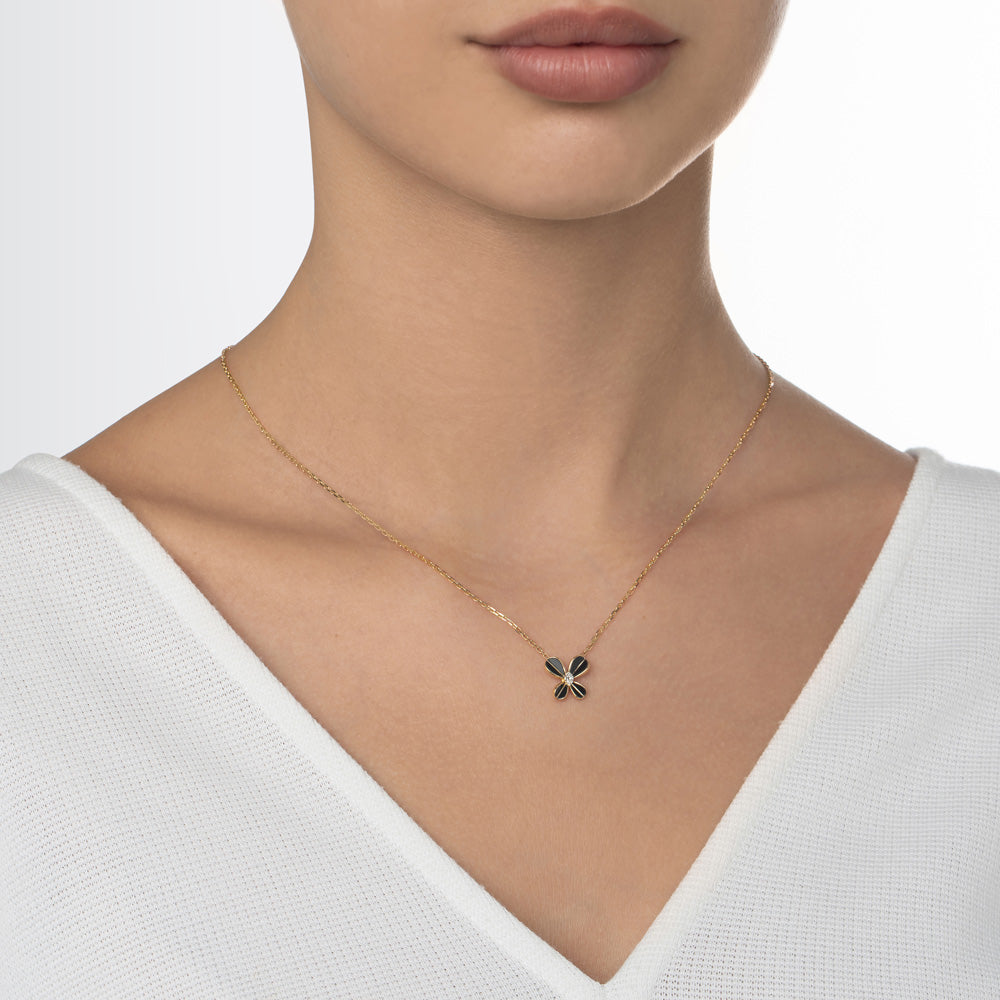 Marquise Butterfly Yellow Gold Small Necklace - Samra Jewellery - Diamond Jewellery - BUTTERFLIES