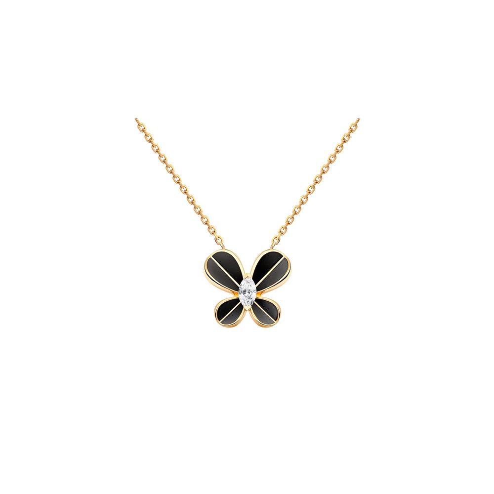 Marquise Butterfly Yellow Gold Small Necklace - Samra Jewellery - Diamond Jewellery - BUTTERFLIES