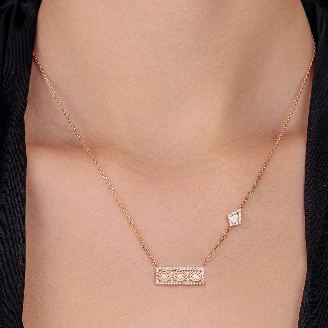 Oud Turath Small Diamond Necklace - Samra Jewellery - Diamond Jewellery - TURATH