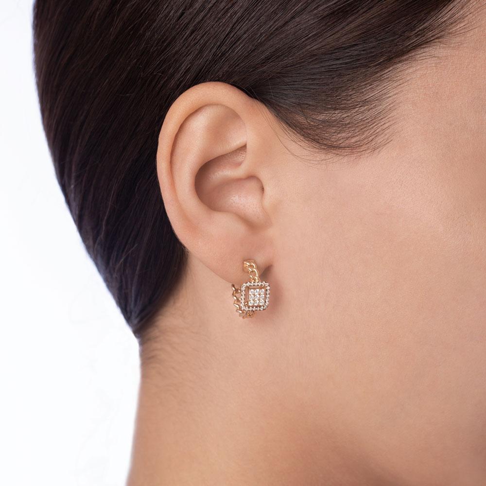Quwa Square Earrings - Samra Jewellery - Diamond Jewellery - QUWA