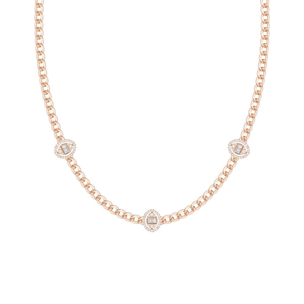 Quwa Three Oval Necklace - Samra Jewellery - Diamond Jewellery - QUWA