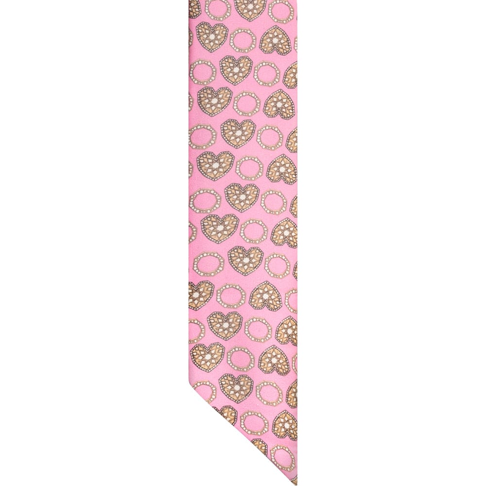 Samra Silk Petite Scarf in Pink with Turath illustrations - Samra Jewellery - Diamond Jewellery - ACCESSORIES