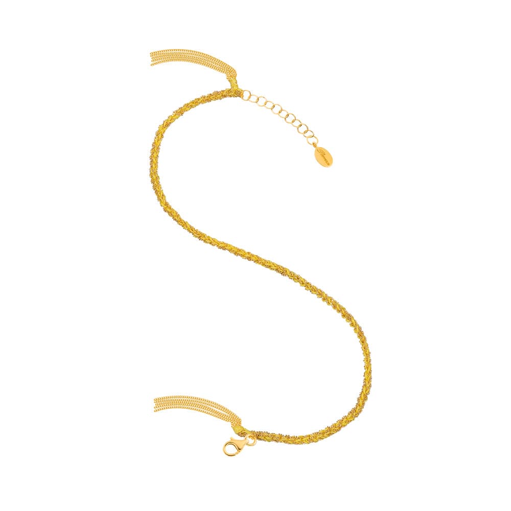 Sukar Anklet Yellow Gold Yellow Fine Silk - Samra Jewellery - Diamond Jewellery - SUKAR