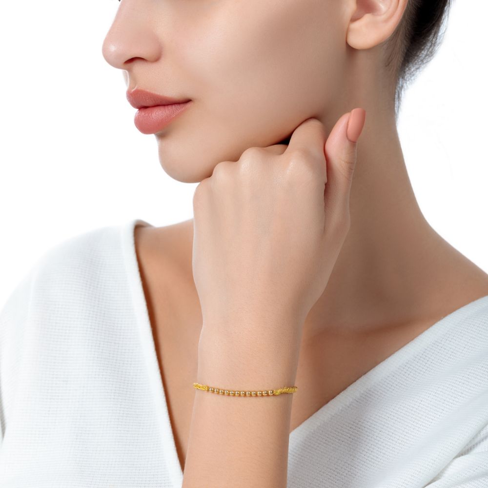 Sukar Bracelet Yellow Gold Yellow Fine Silk - Samra Jewellery - Diamond Jewellery - SUKAR