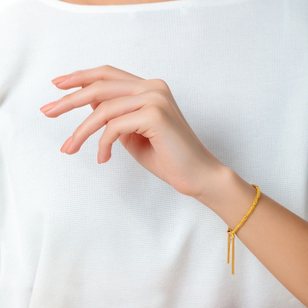 Sukar Bracelet Yellow Gold Yellow Fine Silk - Samra Jewellery - Diamond Jewellery - SUKAR