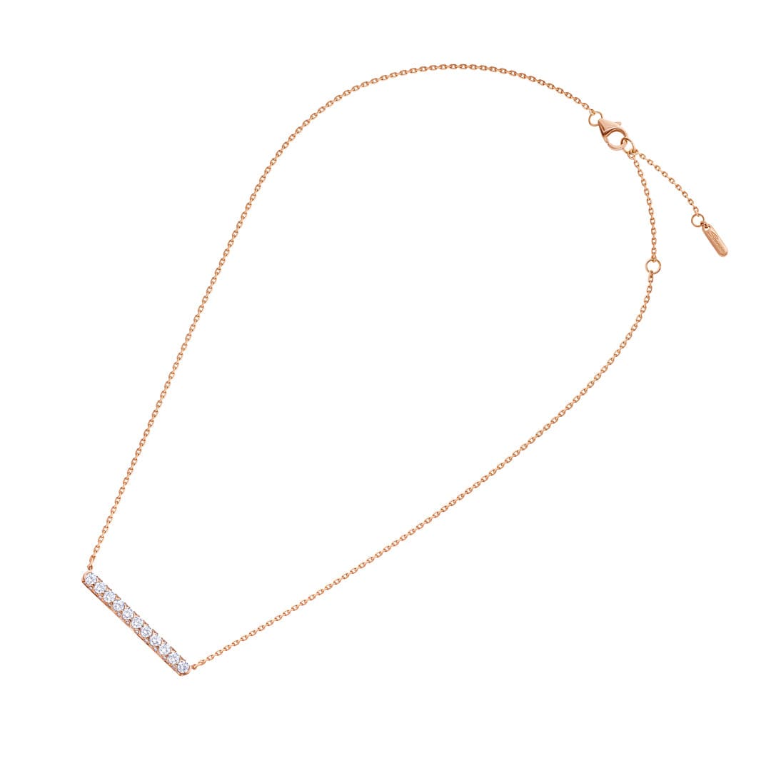 Thalj Rose Gold Diamond Necklace - Samra Jewellery - Diamond Jewellery - THALJ
