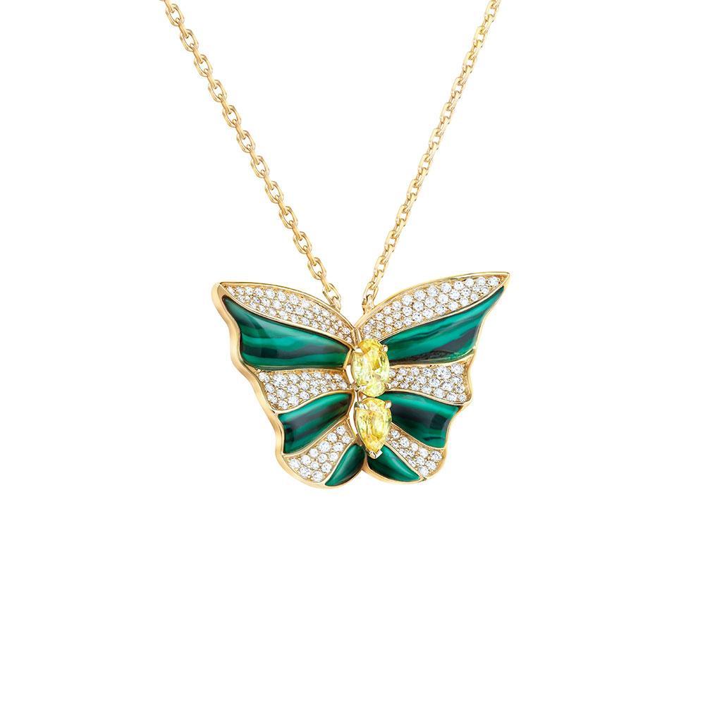 Tropical Butterfly Necklace - Samra Jewellery - Diamond Jewellery - BUTTERFLIES