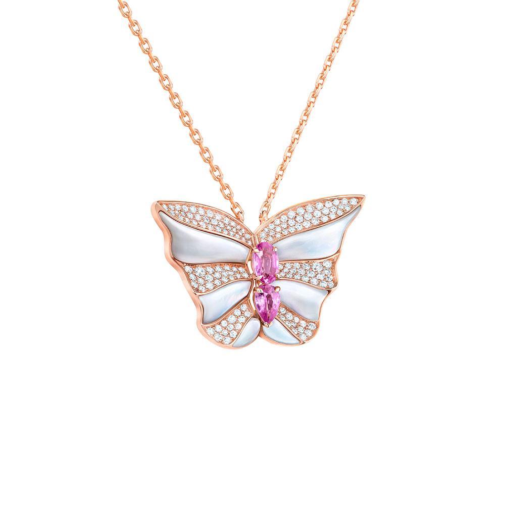 Tropical Butterfly Necklace - Samra Jewellery - Diamond Jewellery - BUTTERFLIES