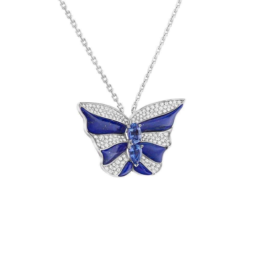 Tropical Butterfly Necklace - Samra Jewellery - Diamond Jewellery - BUTTERFLIES