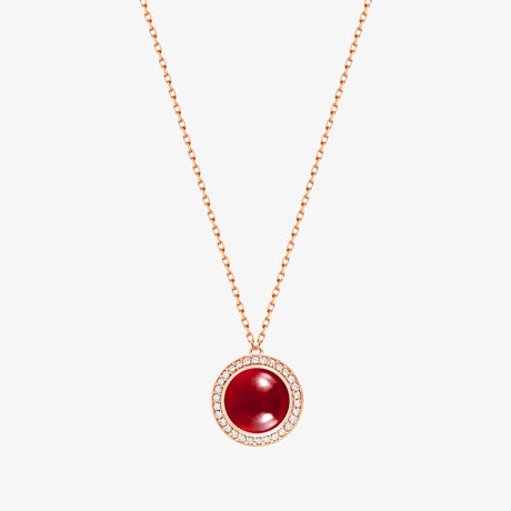 Noor Rose Gold Diamond Rhodolite Necklace - NECKLACE WOMAN by Samra Jewellery