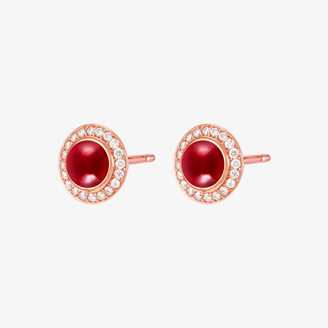 Noor Rose Gold Diamond Rhodolite Earring - EARRING WOMAN by Samra Jewellery
