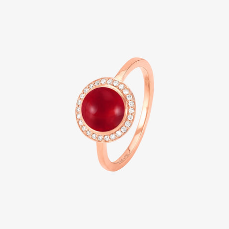 Noor Rose Gold Diamond Rhodolite Ring - RING WOMAN by Samra Jewellery