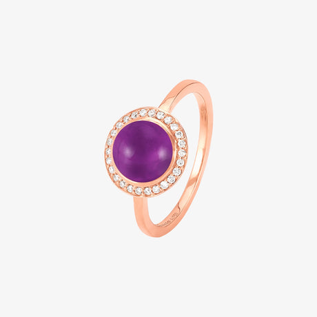 Noor Rose Gold Diamond Amethyst Ring - RING WOMAN by Samra Jewellery