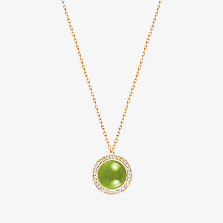 Noor Yellow Gold Diamond Peridot Necklace - NECKLACE WOMAN by Samra Jewellery