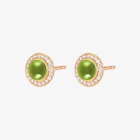 Noor Yellow Gold Diamond Peridot Earring - EARRING WOMAN by Samra Jewellery