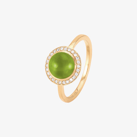 Noor Yellow Gold Diamond Peridot Ring - RING WOMAN by Samra Jewellery