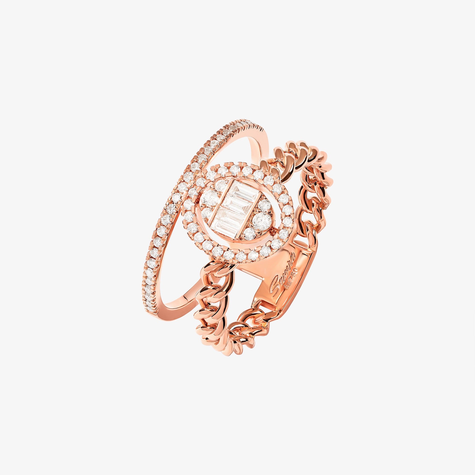 خاتم مزدوج بيضاوي الشكل من مجموعة قوة